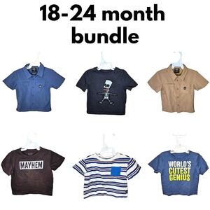 18–24M Boys Shirt Bundle | Old Navy, Children’s Place, Athletic Works (6 pcs)